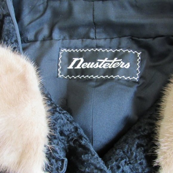 Vintage Mink and Wool Coat Size L - Picture 8 of 9